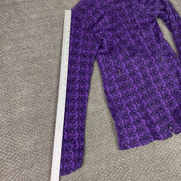 Ibex Full Zip Sweater Jacket Women's XS Purple Zque Merino Wool Mock Neck - Picture 14 of 15